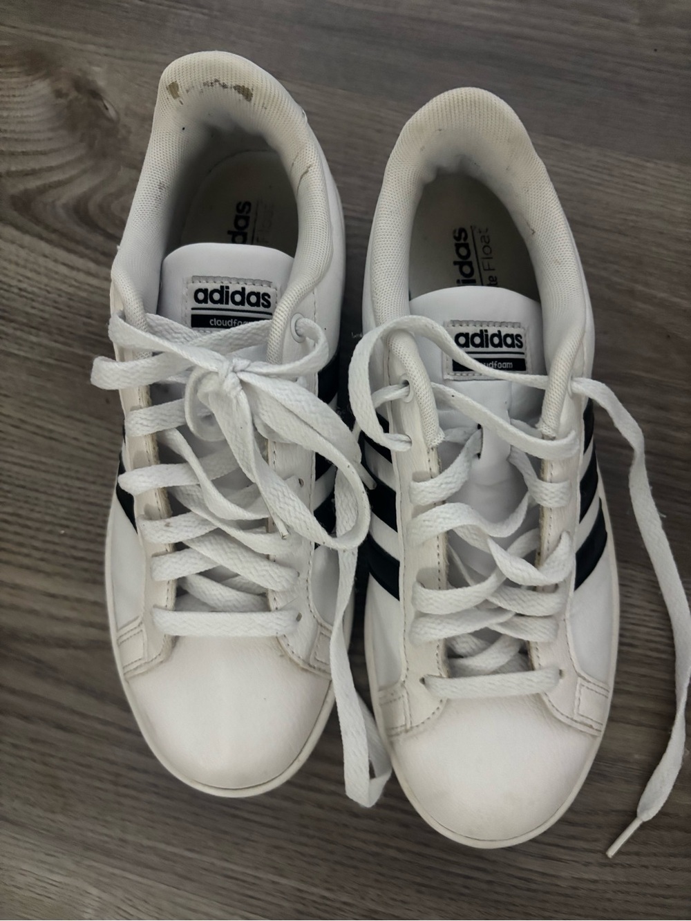 adidas White Sneakers with Black Three-Stripes